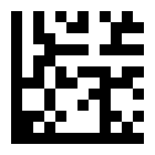 Data Matrix in C40 mode. A 10 × 10 data region becomes a 12 × 12 symbol after its border, then a 14 × 14 grid with a one-module quiet zone. Decoded payload: ABC123.
